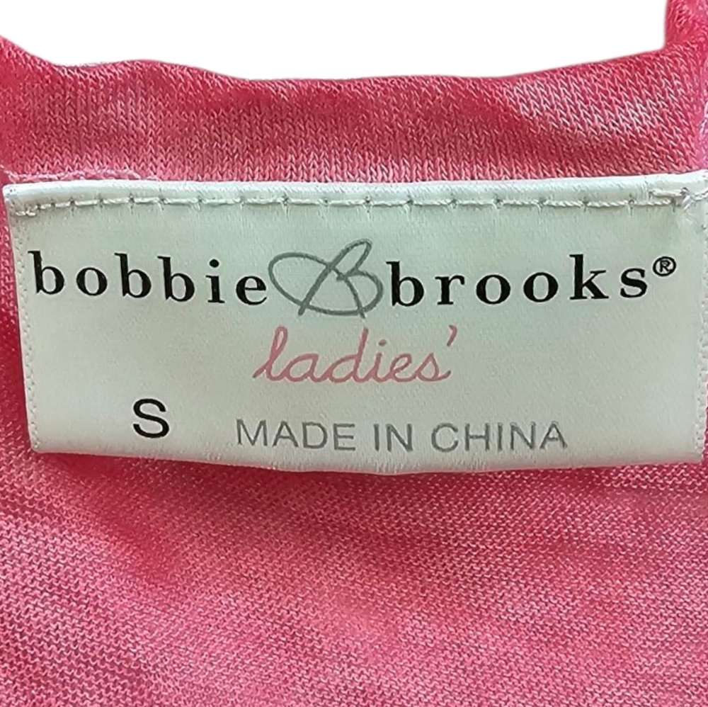 Bobbie Brooks - Pink Tank Top with 'LOVE' Graphic Semi Sheer Floral - Picture 5 of 8
